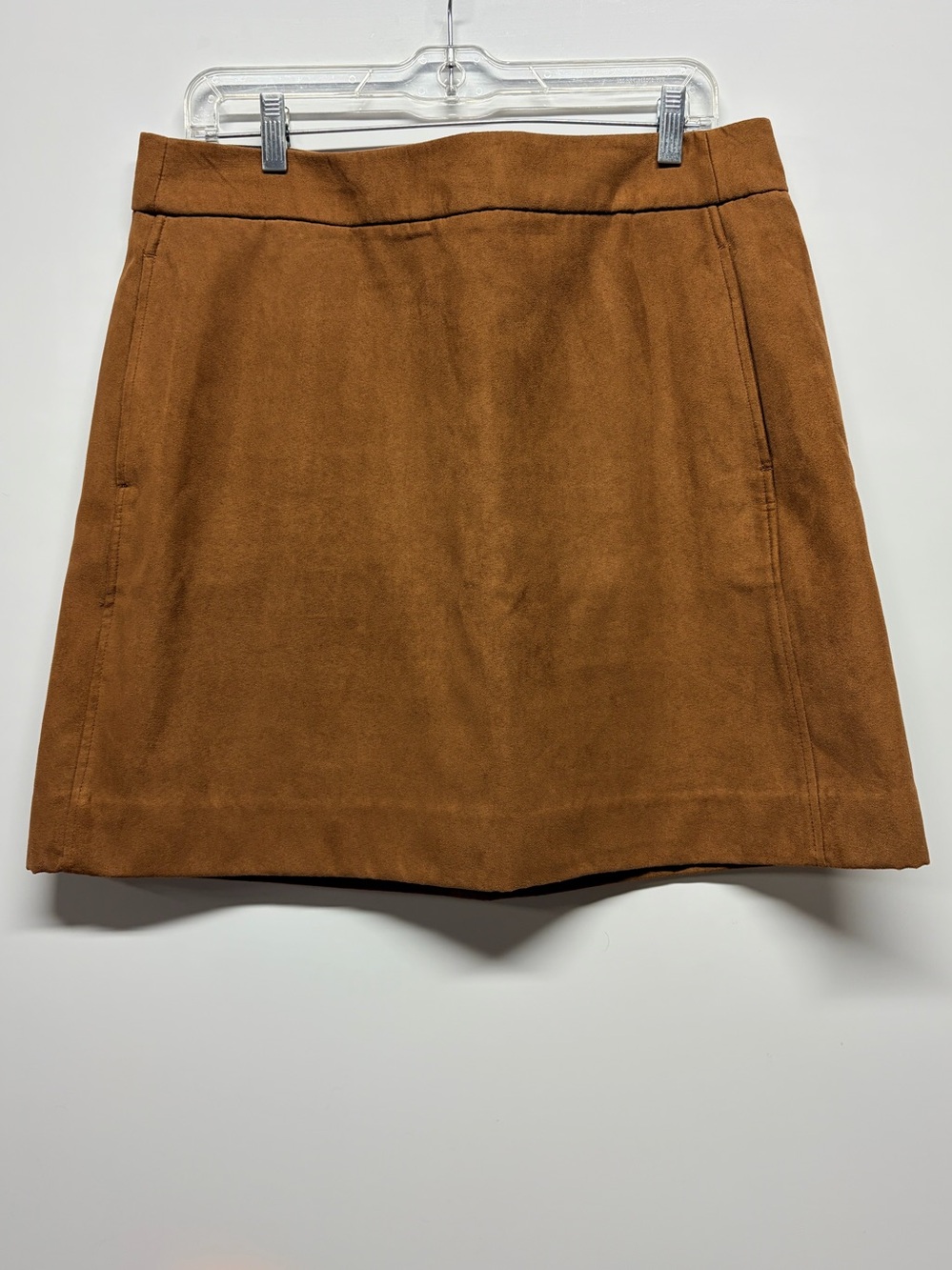 J. Crew Factory Rust Brown Suede-Look Mini Skirt